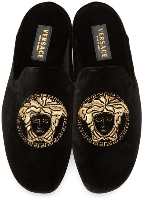 versace shoes men loafers|versace medusa velvet loafers.